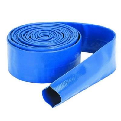 China Lightweight Blue Flexible Light 2 Inch Agricultural Irrigation Water Discharge PVC Layflat Hose for sale