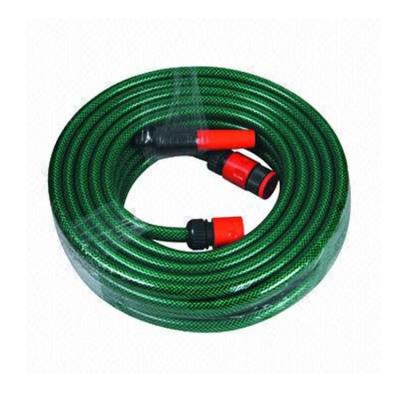 China PVC Flexible Fiber Braided Reinforced Flexible Garden Water Pipe Hose With Brass Connector for sale