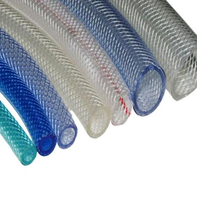 China High Quality PVC Fiber Braided Reinforced Flexible Garden Water Pipe Hose With Brass Connector for sale