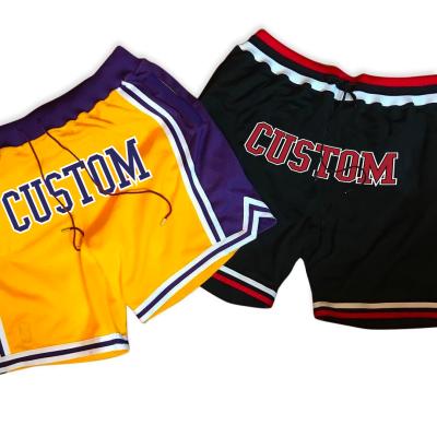 China Custom Zipper Antibacterial Mesh Embroidery Simple Design Or Logo Dry Fit Lightweight With Basketball Shorts for sale