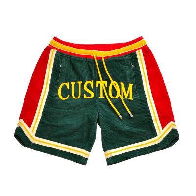 China New Fashion Custom Men's Basketball Antibacterial Shorts Men's Sublimation Elastane Sports Corduroy Antibacterial Loose Fit Shorts for sale