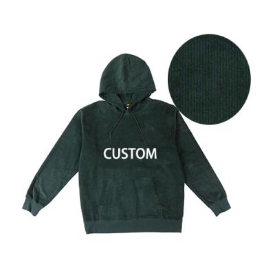 China Custom Cotton Anti-Wrinkle Top Quality Streetwear Fashionable Thick Logo Heavyweight Over Sized Men Winter Corduroy Hoodies for sale