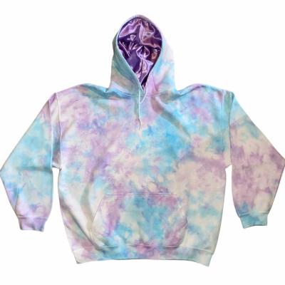 China High Quality Apparel Manufacturer Custom Embroidered Anti-Wrinkle Satin Winter Unisex Cotton Plus Size Tie Dye Hoodie for sale