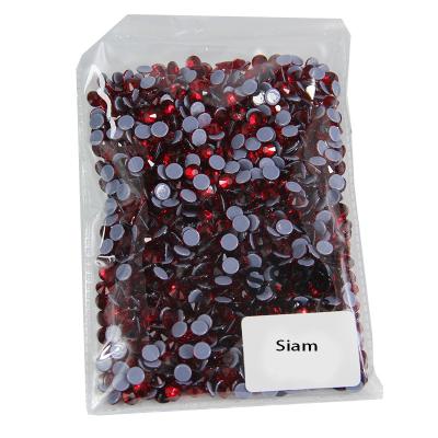 China Flatback Iron On Hot Ruby Red Greeting Cards Decorations Glass Round Dmc Fix Rhinestones for sale