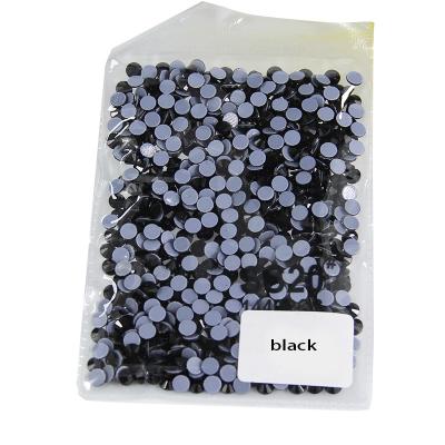 China Flatback 5mm Hotfix Round Crystals Transfer Iron On Black Apparel Designs Rhinestones for sale