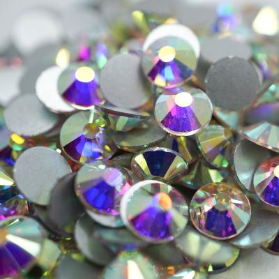 China Sparkle AB Glass 1440pcs Nail Crystal Rhinestones Non Hotfix Bling Flatback Embellishments for sale