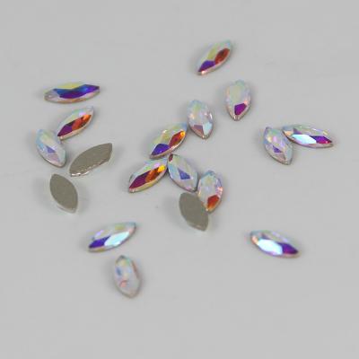 China Non-Hot Fix Ab Shape Flatback Gem Dress Accessories Horse Eye Rhinestones 3mm*6mm for sale