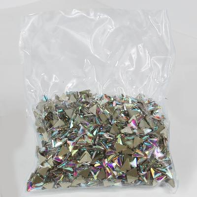 China Flatback 5mm*8mm Crystal Glass Glue On Stones AB Triangle Crystal Rhinestones for sale