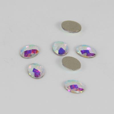 China Flatback Glass Rhinestone Chessboard Style Round Rhinestones 6mm*8mm Hotfix Flatback for sale