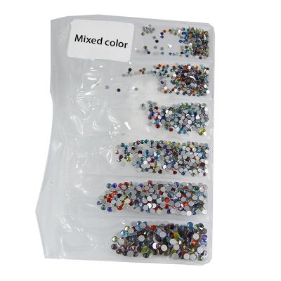 China 6Set Flatback Decoration 3D Nail Embellishments Multi Sized Gless Rhinestone Crystal Mixed Color Jewelry Stickers for sale