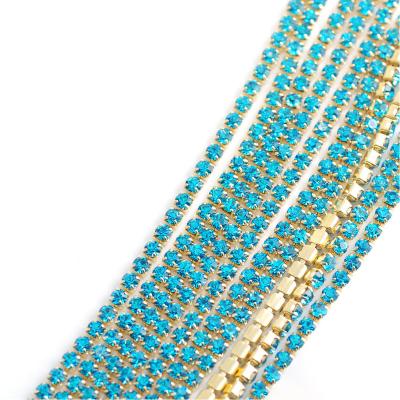 China Environmental Inspection SS6 SS8 SS10 SS12 Cup Chain Hot Sale Flat Back Rhinestone Wholesale Chain for sale