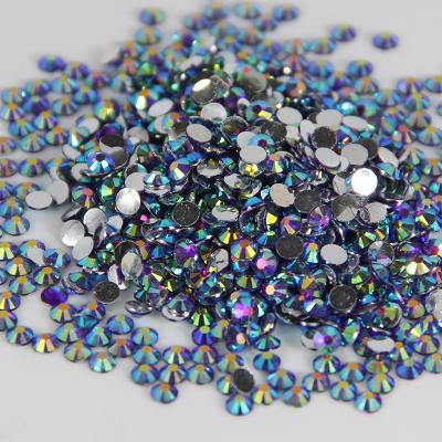 China Blue Gem Decoration AB Flatback Applique Purple Rhinestones Non Hotfix Bling Jewelry For Clothes for sale