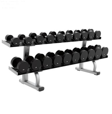 China Gym Fitness Accessories Equipment 10 Pairs 2 Row Dumbbell Set Durable Commercial Dumbbell Rack for sale