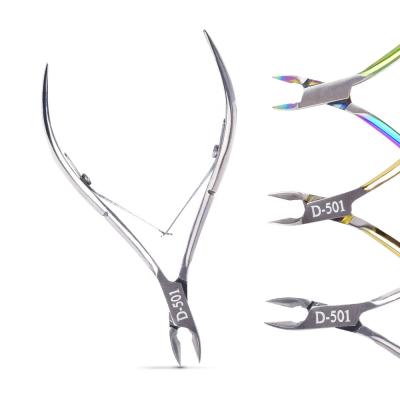 China Stainless Steel Nail Cuticle Scissors Stainless Steel Manicure Pedicure Tools Dead Scissors Nipper Clipper Tool Gold/Silver/Rainbow Skin for sale