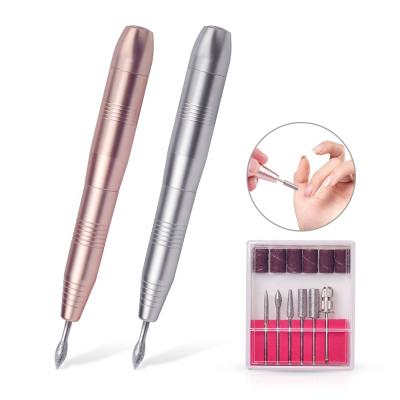 China 1PC Electric Drill Machine Stainless Steel Nail Polisher Kit Buffer File Grinding Polisher Kit Nail Handle Pen Shape Nail Art Tools Pedicure Folder for sale