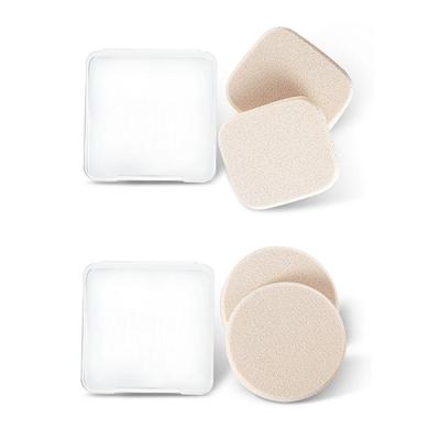 China Sponge 2 PCS Round Square Makeup Sponges With Travel Case Transparent Beauty Face Primer Powder Puff For Cosmetic Foundation for sale