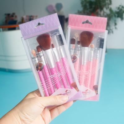 China Portable Smudge Brush 5 PCS Travel Size Makeup Brush Foundation Eyeshadow Lip Makeup Brush Kit 100 Sets Customized Logo Accepted for sale