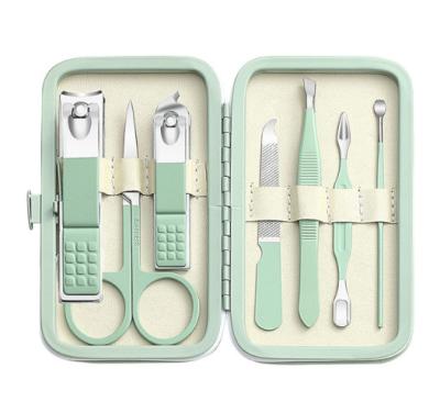 China Wholesale Durable Manicure Set 8 In 1 Stainless Steel Toe Finger Nail Clipper Set Pedicure Tools Gifts With Travel Portable Case for sale