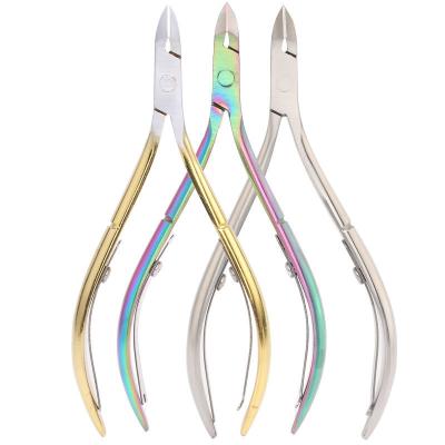 China Silver Nail Clippers Cutters Stainless Steel Cuticle Trimmer Rainbow Gold Skin Dirt Remover Dead Pedicure Care Tool CT003 for sale