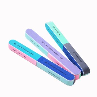 China EVA Nail Buffer Block 7 Way Nail File Manicure Pedicure Nail Buffer White Pink for sale