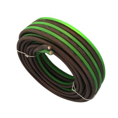 China Car Audio 2 Core Parallel Car Speaker Wire 12 Gauge Black Green High Quality A.W.G. OFC 18 with soft touch jacket for sale