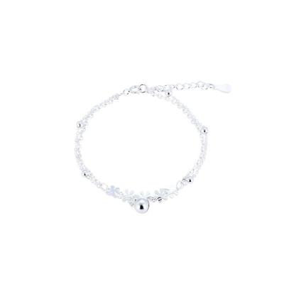 China FASHIONABLE Solid 925 Sterling Silver Women Charm Chrysanthemum Multi Layer Anklet for sale