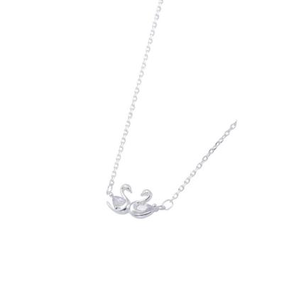 China Wholesale Women Cute Swan Silver 925 Sterling Silver Necklace With Zircon For Gift for sale