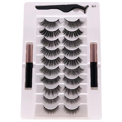 China Reusable Amazing Light Weight Eyeliner Magnetic Eyelashes Set 2 Pairs Magnetic Eyelashes for sale