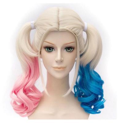 China Best Selling OEM Good Quality Synthetic Curly Rainbow Big Curly Rainbow Wig Stain Wig Cover Silk Best Selling for sale