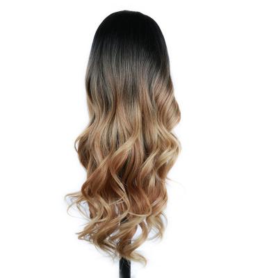 China New Wig High Temperature Silk Cover Stain Chemical Fiber Wig Bleaching And Dye Medium Length Curving Stain High Temperature Silk Wig Cover for sale