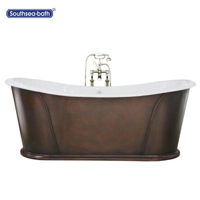 Chine Freestanding Bathtub Cast Iron Tub With Copper Lined Copper Bathtubs For Projects à vendre