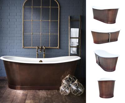 China Hotel, Soaking Cast Iron Bathtub Freestanding Copper Skirt Cast Iron Soaking Tub en venta