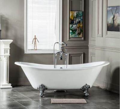 China Porcelain Freestanding Bathtub / Clawfoot Cast Iron Freestanding Bathtub /Low Price Edged Bathtub for sale