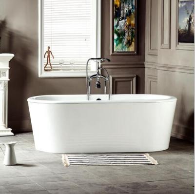 Κίνα Freestanding Spa Customized Size Cast Iron Bathtubs With Steel Material Skirt προς πώληση