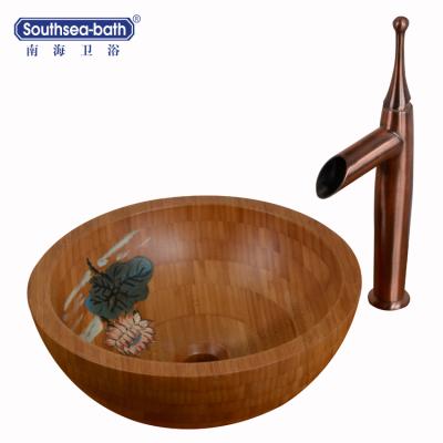 China NHTYA-1 Bamboo Round Bathroom Sink Environment Friendly for sale