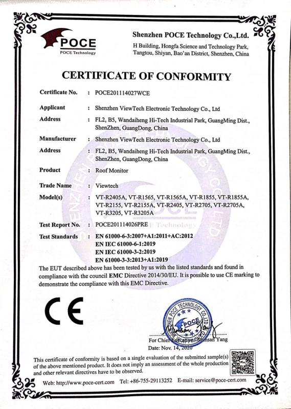 CE - Shenzhen Viewtech Electronic Technology Co., Ltd.