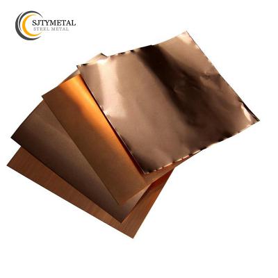 China Electronic Field C11000 C10200 C17200 Copper Plate Copper Sheet Supplier Price for sale