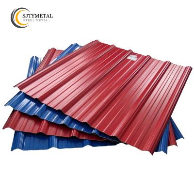 China Manufacturing Plastic Pipes PPGI PE PVC Color Coated Galvanized Corrugated Roofing Steel Sheet for sale