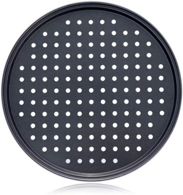 China Disposable 12 inch Black Nonstick Bakeware Pizza Pans for Home Kitchen and Restaurants, with Holes Baking Pans for sale