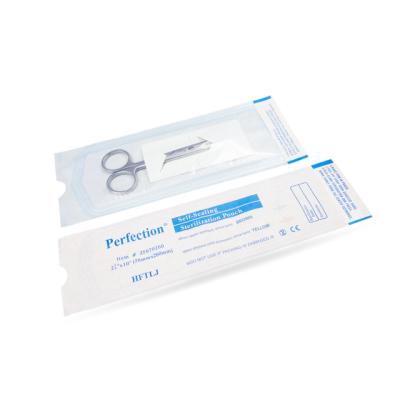 China Medical Grade Paper + PE Film Dental Medical Sterile Self Seal Pouch 90x260mm for sale