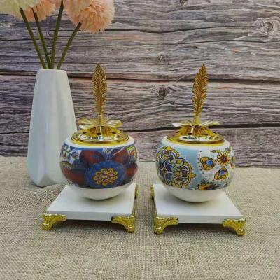 China Middle East Ceramic Incense Holder Ceramic Portable Censer Bakhoor Bukhoor Charcoal Censer Arabic Censer for sale