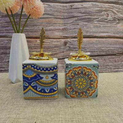 China Middle Eastern Ceramic Incense Holder Censer Censer Portable Ceramic Oud Arabic Censer Incense Holder for sale