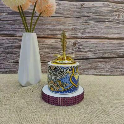 China Middle East Oud Burner Censer Bukhoor Incense Holder Ceramice Bakhoor Portable Arabic Incense Holder for sale