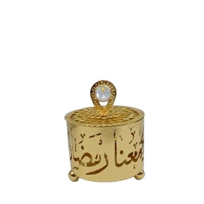 China Indian High Quality Gold Incense Charcoal Middle East Church Metal Arabic Censer For Ramadan for sale