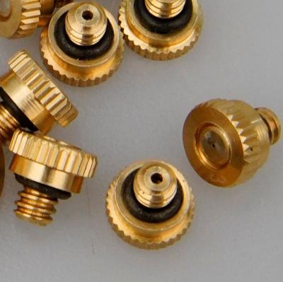 China Advertising Company Brass Plating 0.2mm Orifice Water Mist Nozzles for sale