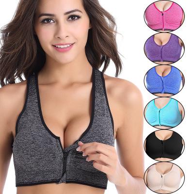 China Best Selling Antibacterial Summer Anti-Bacterial Sports Bra Women Front Fitness Clothing Shockproof Yoga Sports Bras For Women Fitness Top for sale