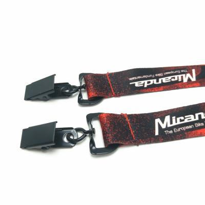 China 2018 hot sales exbition double face heat transfer metal hook lanyard with ID card for sale