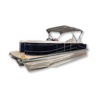 China Black Aluminum Gospel 760 Aluminum Pontoon Boat for sale