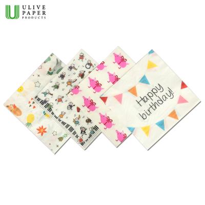 China Disposable Premium Quality Fashion Printing Beverage Towel / Square Cloth for sale