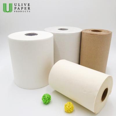 China Virgin Wood Pastes Strong Ulive Water Absorption Hand Paper Towel Roll for sale